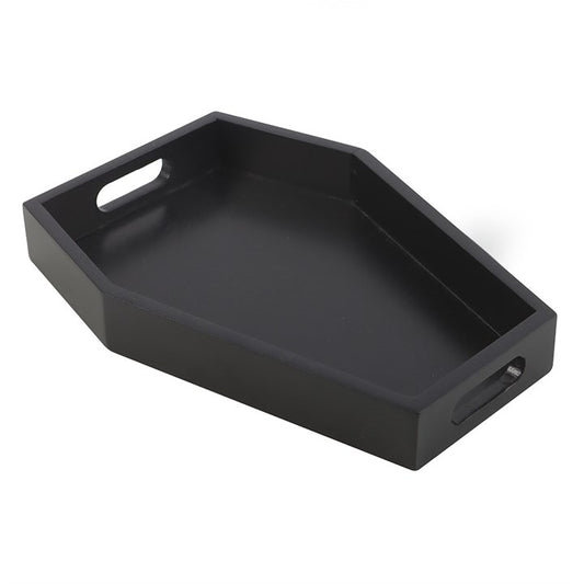 Plain Black Coffin Trinket Tray