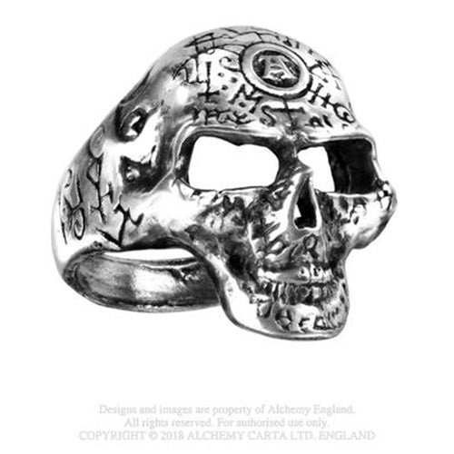 Omega Skull Ring R122 Size T Alchemy Gothic