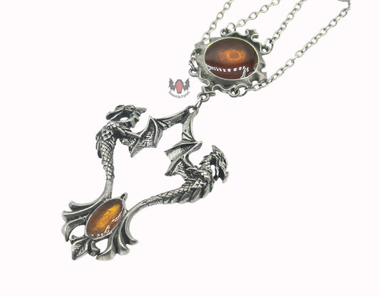 Amber Dragon Necklace P509 Alchemy Gothic 2004