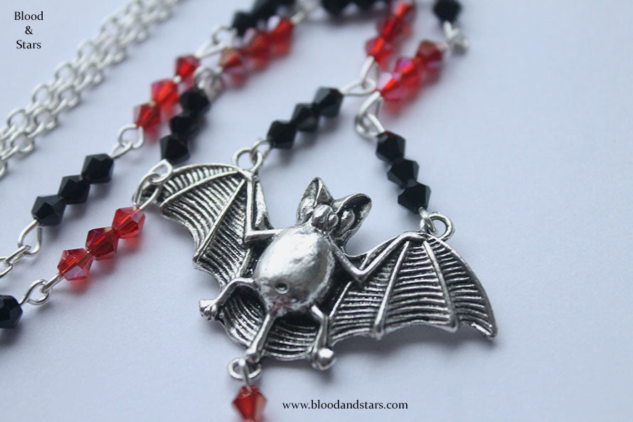 Vampire Bat Rosary Necklace
