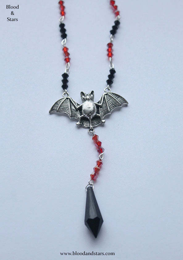 Vampire Bat Rosary Necklace