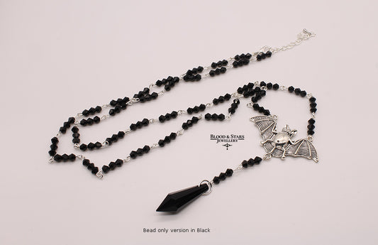 Vampire Bat Rosary Necklace