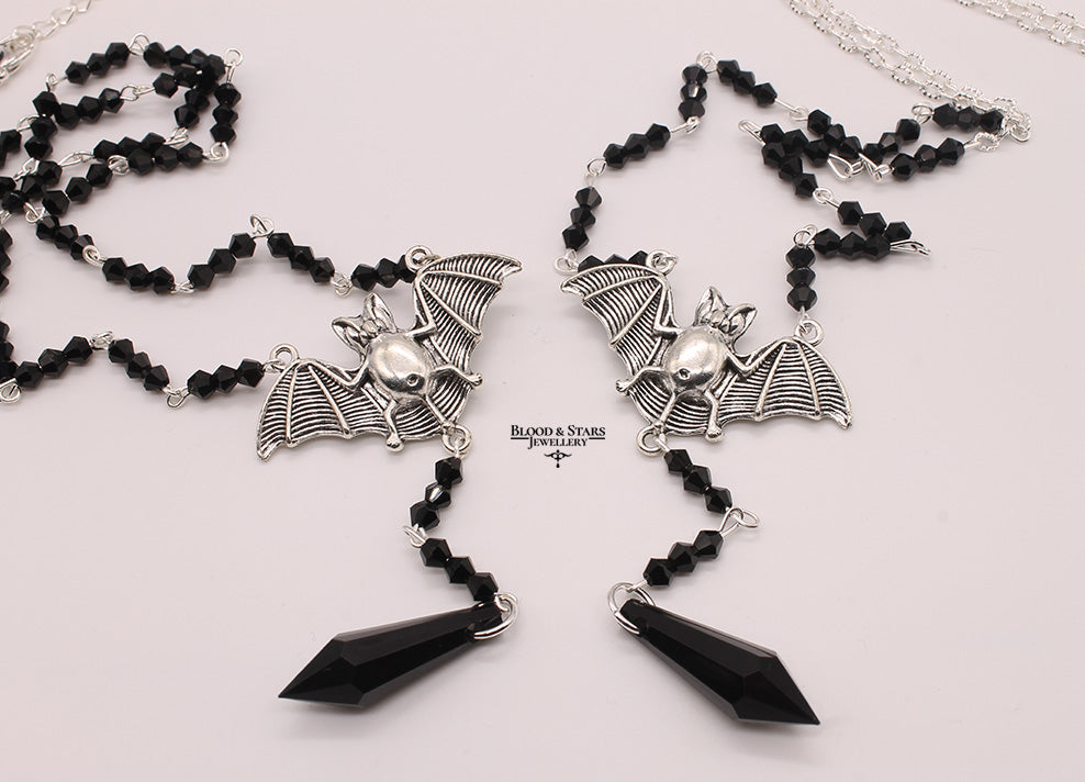 Vampire Bat Rosary Necklace