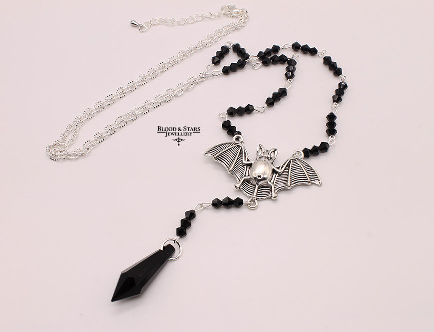 Vampire Bat Rosary Necklace