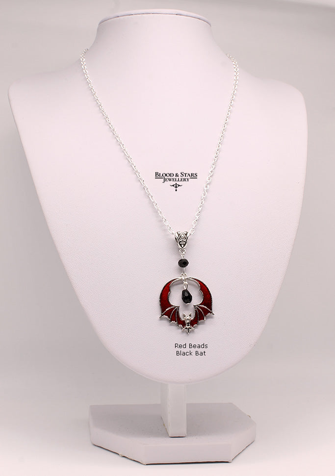 Round Bat Pendant Necklace