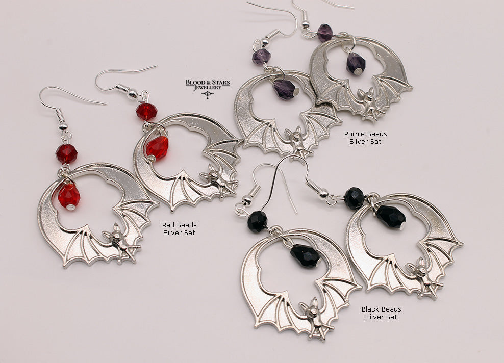 Round Bat Earrings