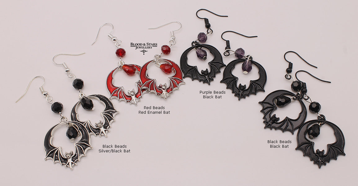 Mini Round Bat Earrings