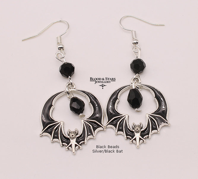 Mini Round Bat Earrings