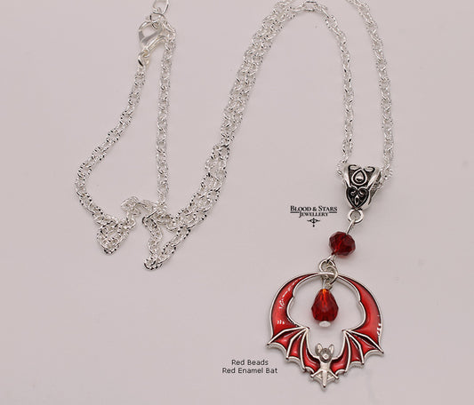 Mini Round Bat Pendant Necklace