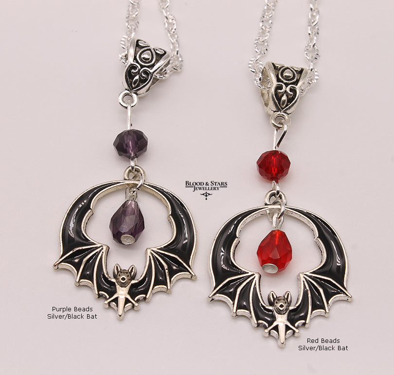 Mini Round Bat Pendant Necklace