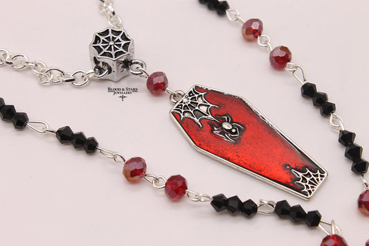 Spider Coffin Beaded Two Layered Necklace