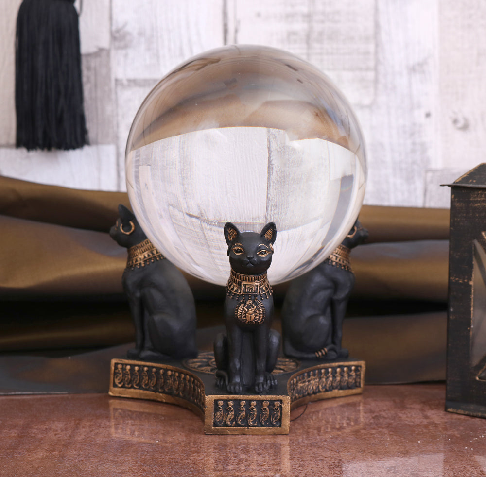 Bastet's Honour Egyption Cat Crystal Ball Holder 12.7cm