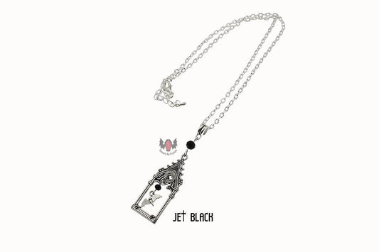 Gothic Cathedral Frame Bat Necklace