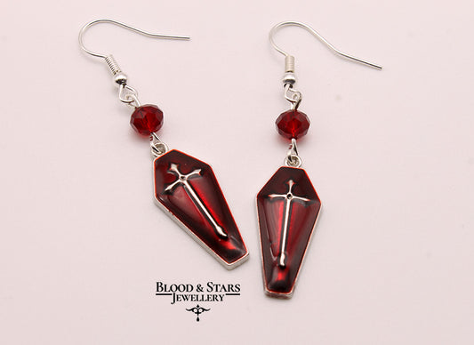Coffin Cross Earrings