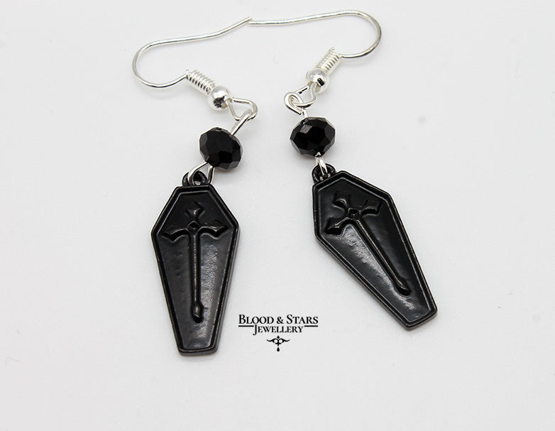 Coffin Cross Earrings