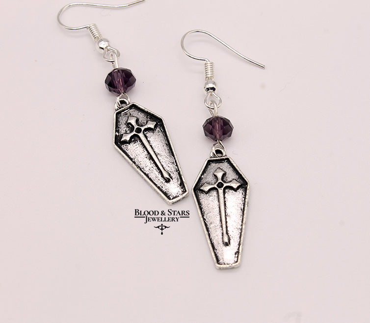Coffin Cross Earrings