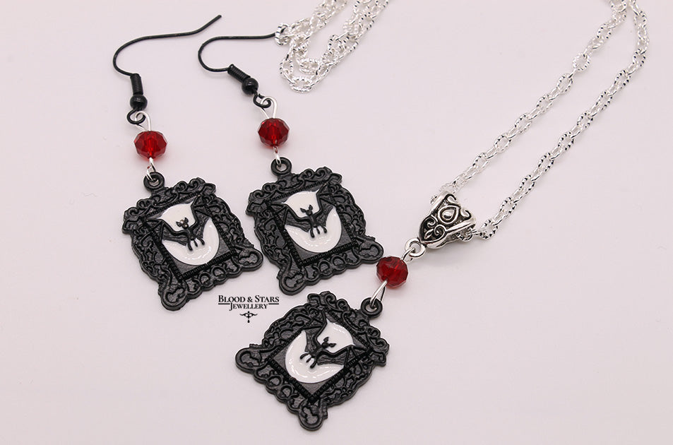 Bat Frame Pendant Necklace