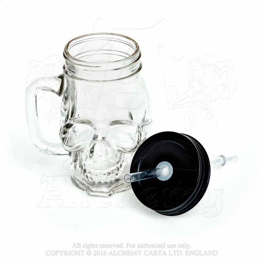 Glass Skull Drinking Jar AGJ1