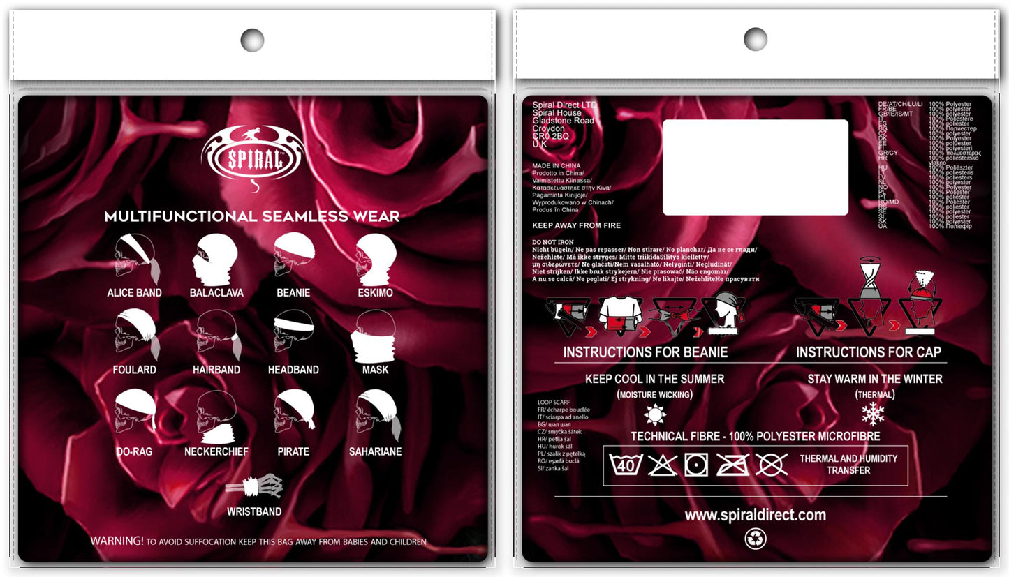 Blood Rose Multifunctional Face Wrap (Spiral)