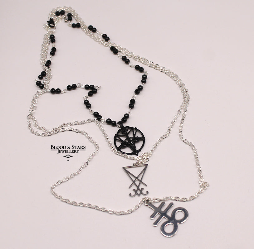 Baphomet Occult Layered Necklace