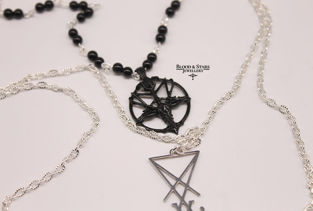 Baphomet Occult Layered Necklace