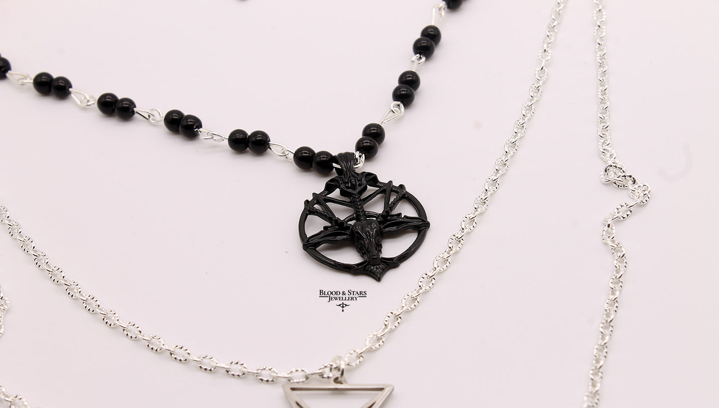 Baphomet Occult Layered Necklace