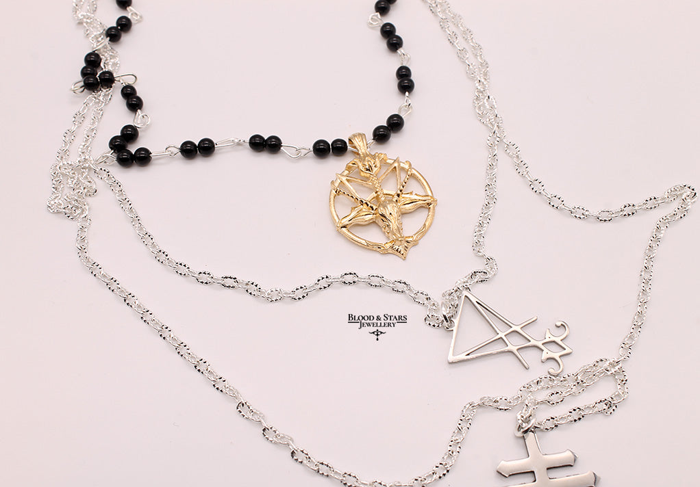 Baphomet Occult Layered Necklace