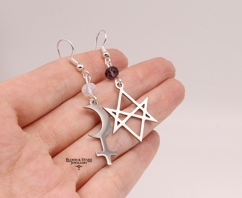 Satanic Sigil Occult Earrings