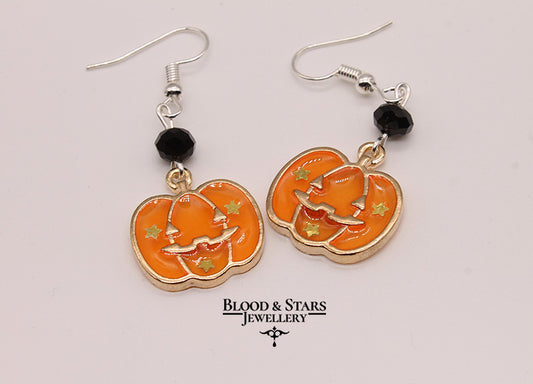 Pumpkin Star Spooky Earrings
