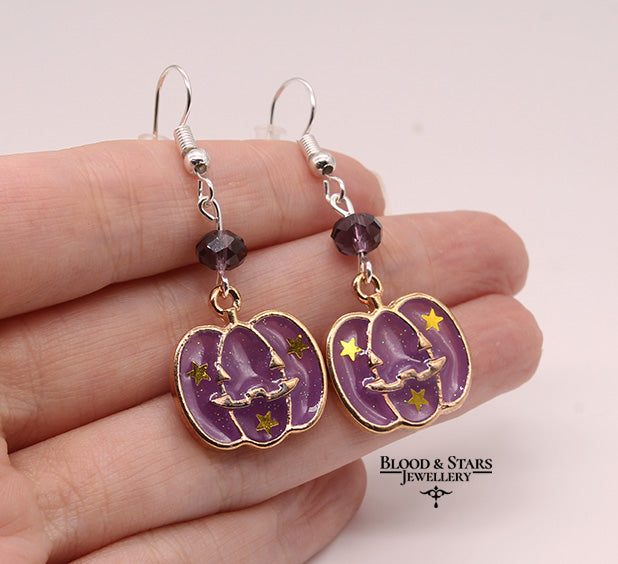 Pumpkin Star Spooky Earrings