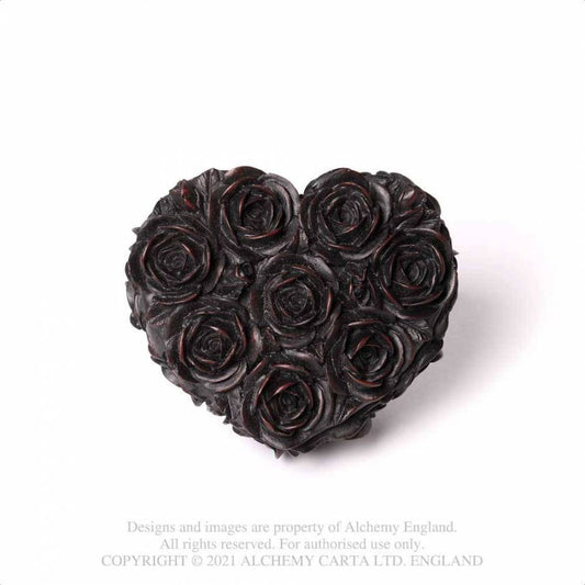 Black Rose Heart Trinket Box SA18