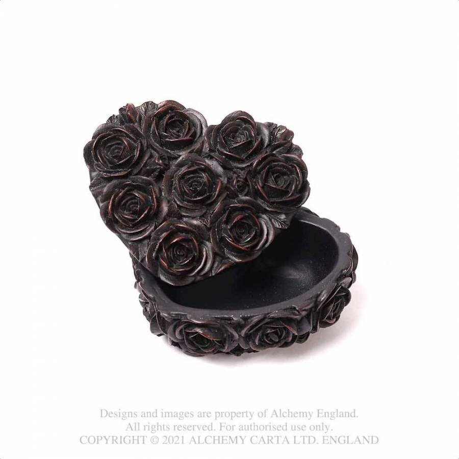 Black Rose Heart Trinket Box SA18