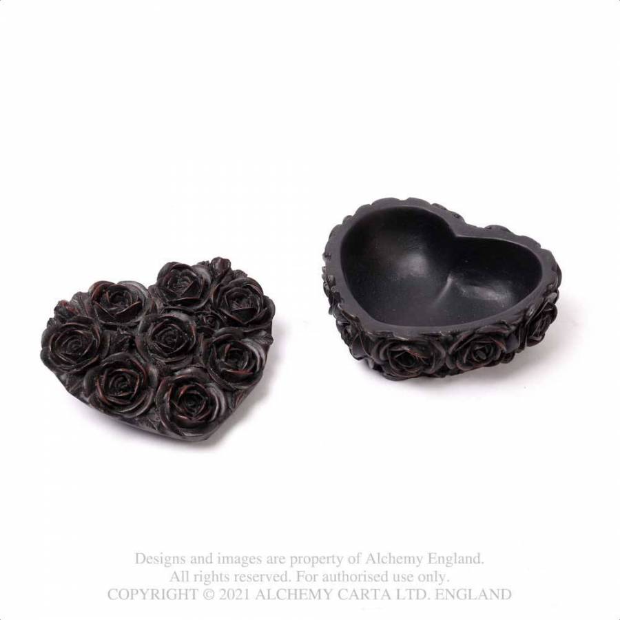 Black Rose Heart Trinket Box SA18