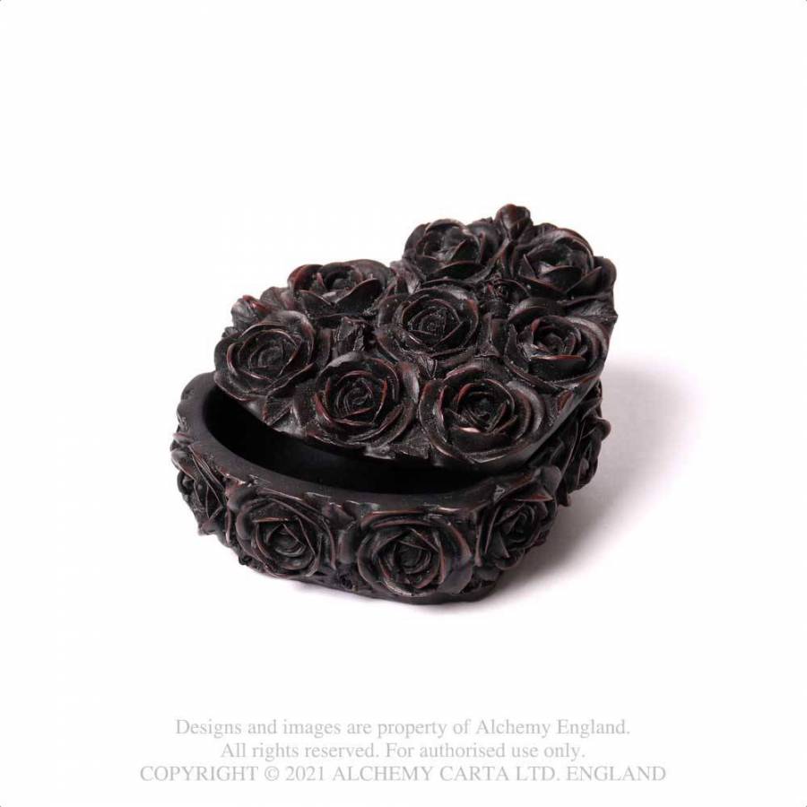 Black Rose Heart Trinket Box SA18