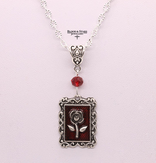 Rose Frame Pendant Necklace