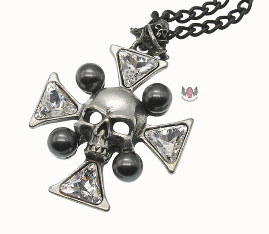 St John's Crystalbone Cross Necklace P627 Alchemy Gothic