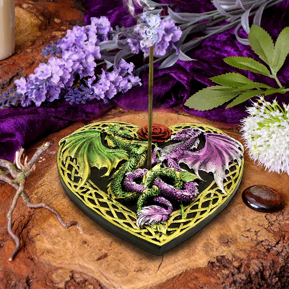 Dragon Love Heart Incense Burner 14cm