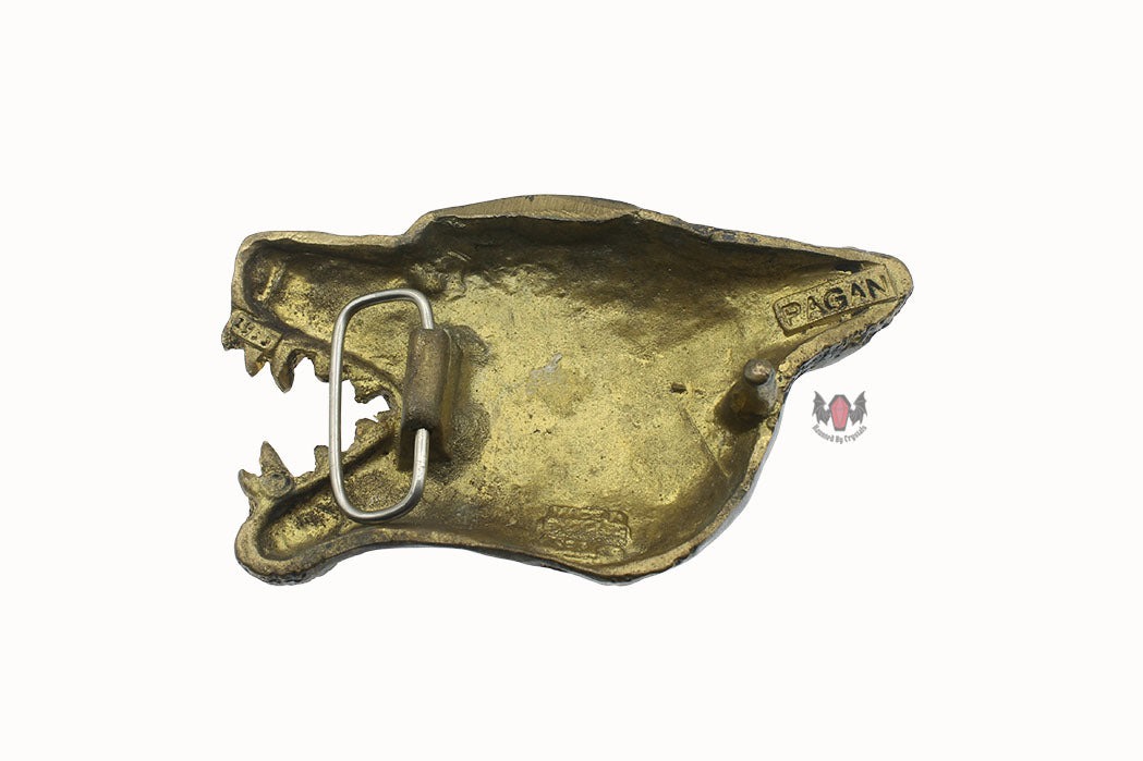 Bronze Wolf Head Belt Buckle PAGAN Pewter 1995