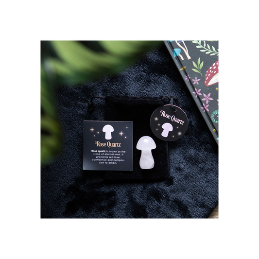 Magical Rose Quartz Crystal Mushroom