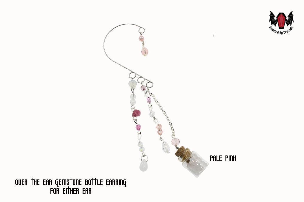 Gothic Over Ear Gem Bottle Mini Earring (Red, Black, Yellow, Purple, Grey, Multi)