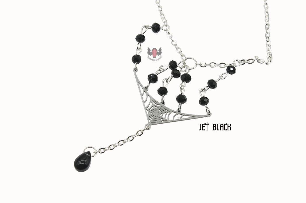 Gothic Spiderweb Dropper Necklace