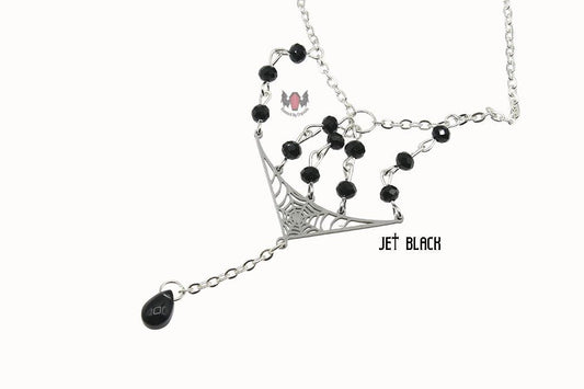 Gothic Spiderweb Dropper Necklace