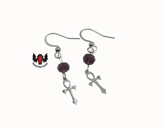 Gothic Ankh Mini Earrings