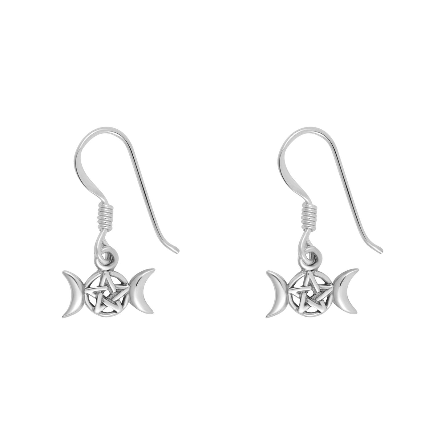 Tiny Triple Moon Earrings 925 Sterling Silver