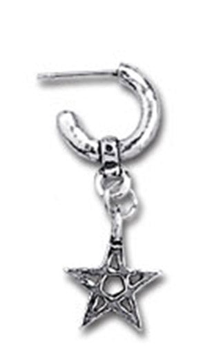 Pentagram Ring Stud Single Earring E201 Alchemy Gothic