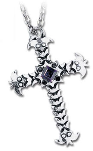 Batscale Cross Necklace P214 Alchemy Gothic