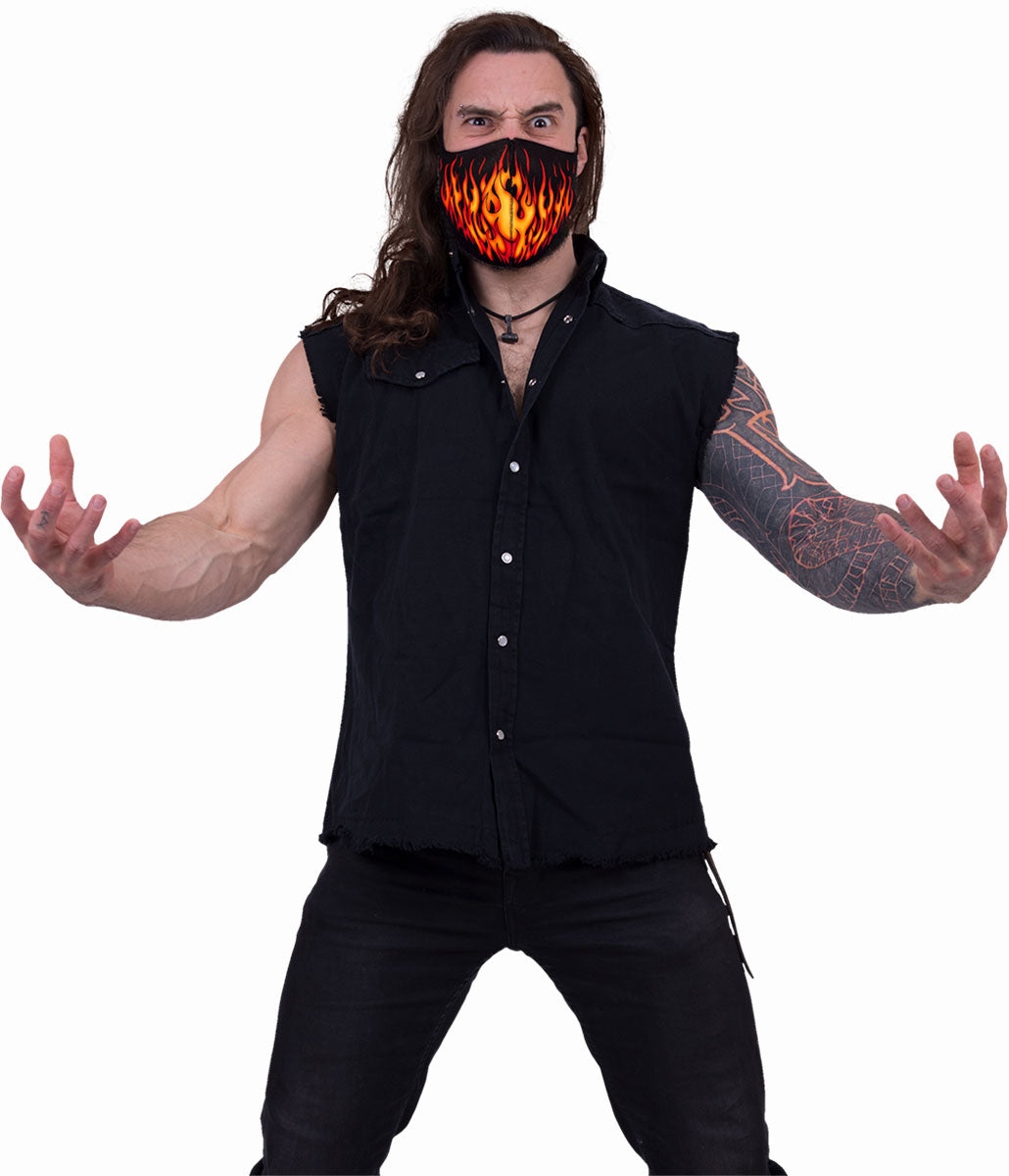 Tribal Flames Face Mask (Spiral)
