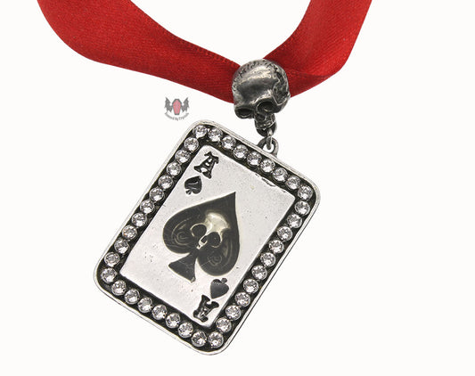 Ace Of Spades Necklace ULFP17 Alchemy Gothic