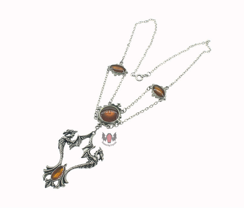 Amber Dragon Necklace P509 Alchemy Gothic 2004