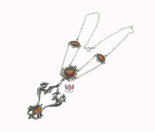 Amber Dragon Necklace P509 Alchemy Gothic 2004
